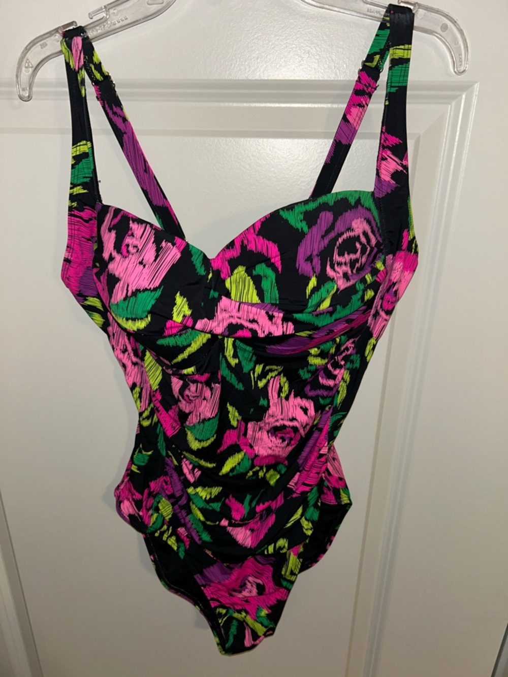 NEW! Betsey Johnson Floral Print Swim Suit 1 pc Swim Sz L - Picture 8 of 11